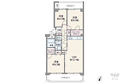 パークハイツ多摩川 3LDKの間取図画像