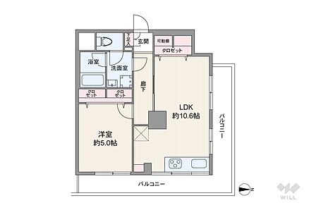 1LDK 間取り