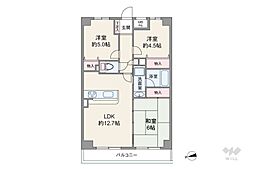 プランヴェール新川崎 3LKの間取図画像