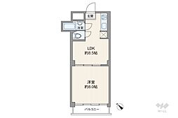 田園調布愛知マンション 1DKの間取図画像