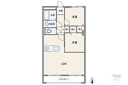ハイツ三軒茶屋 2LDKの間取図画像