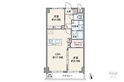 グレイス二子玉川 2LDKの間取図画像