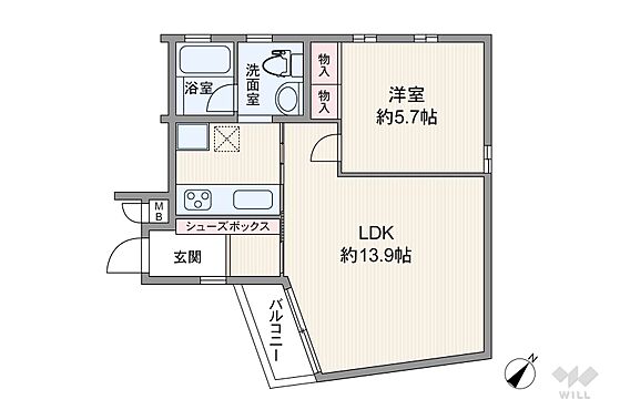 間取りは専有面...