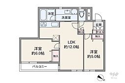 アルス用賀 2LDKの間取図画像