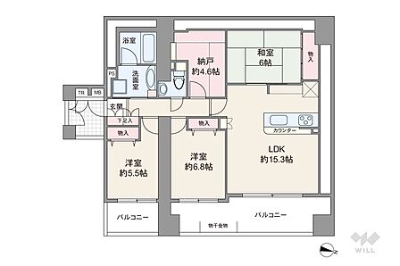 3LDK 間取り