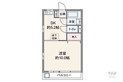 代田コーポ 1DKの間取図画像
