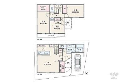 間取り:間取りは延床面積95.37平米の3LDK。 間取り:間取りは延床面積95.37平米の3LDK。