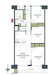 新松戸南パークハウスA棟 3LDKの間取図画像