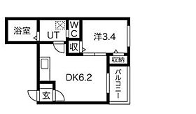 愛知県名古屋市千種区今池南（賃貸アパート1DK・2階・25.18㎡） その2