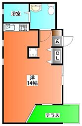 グリーンビラ神谷 ワンルームの間取図画像