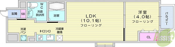 S-FORT青葉上杉 ｜宮城県仙台市青葉区上杉1丁目(賃貸マンション1LDK・5階・32.54㎡)の写真 その2