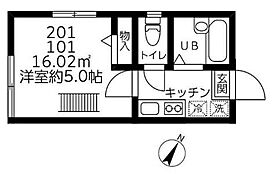 神奈川県横浜市金沢区六浦５丁目（賃貸アパート1K・2階・16.02㎡） その2