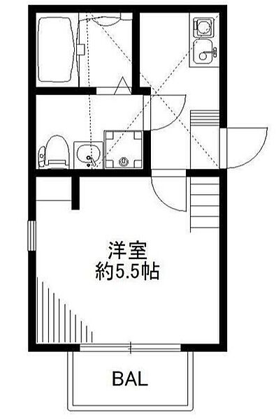 神奈川県横浜市磯子区杉田３丁目(賃貸アパート1K・2階・18.11㎡)の写真 その2