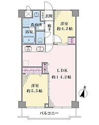 ニックアーバンプラザ天王町 2LDKの間取図画像