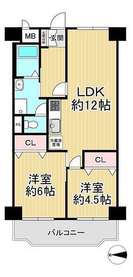 2LDK 間取り