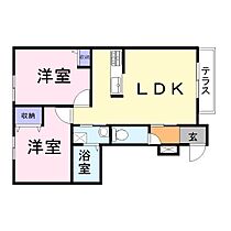 シャーメゾン水足A  ｜ 兵庫県加古川市野口町水足307-1（賃貸アパート2LDK・1階・53.44㎡） その2