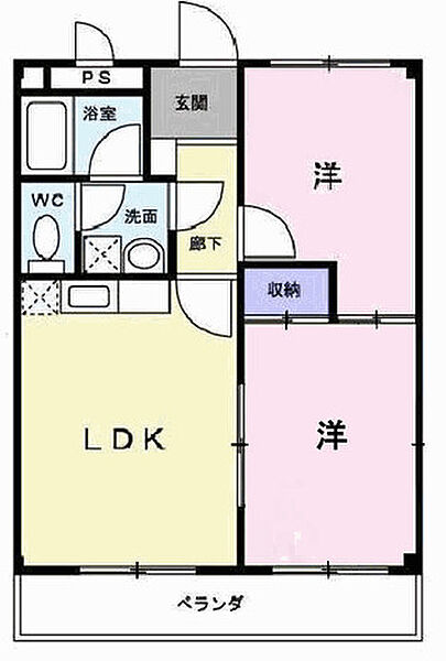 サニーハイツ 302｜兵庫県小野市本町1丁目(賃貸マンション2LDK・3階・45.00㎡)の写真 その2