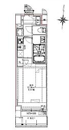 東京メトロ半蔵門線 錦糸町駅 徒歩6分の賃貸マンション 2階1Kの間取り