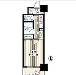 東京メトロ東西線 葛西駅 徒歩6分の賃貸マンション 10階1Kの間取り