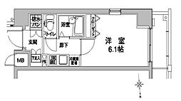 都営新宿線 菊川駅 徒歩8分の賃貸マンション 7階1Kの間取り