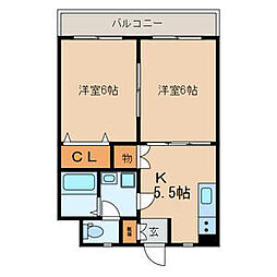 JR総武線 小岩駅 徒歩11分の賃貸マンション 1階2Kの間取り