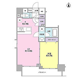 JR総武線 錦糸町駅 徒歩6分の賃貸マンション 12階1LDKの間取り