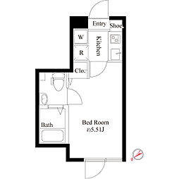 都営新宿線 一之江駅 徒歩4分の賃貸アパート 3階1Kの間取り