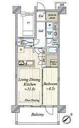 エクセレントシティ南行徳一丁目 1LDKの間取図画像