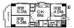 SUNREGALO葛西 3DKの間取図画像
