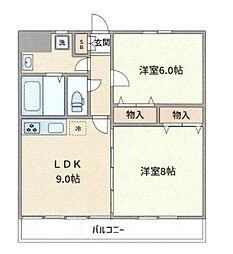 シーフォートロワイヤルマンション 2LDKの間取図画像