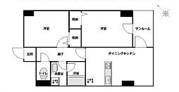 COCOハウス西葛西 2DKの間取図画像
