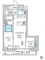 江戸川区西瑞江4丁目マンション 2LDKの間取図画像