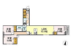 セレスティア江戸川II 3LDKの間取図画像