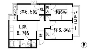 レイクビューハイツ  ｜ 兵庫県伊丹市東野4丁目（賃貸マンション3LDK・2階・63.88㎡） その2