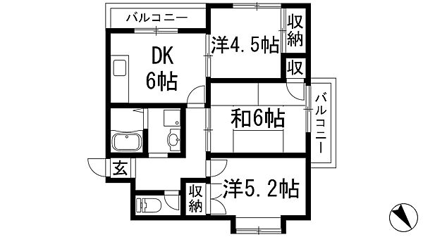 Rojie　Noma（ロジェノマ） ｜兵庫県伊丹市野間3丁目(賃貸マンション3DK・2階・52.92㎡)の写真 その1