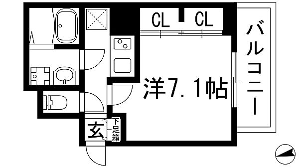 エクラ宝塚 ｜兵庫県宝塚市川面1丁目(賃貸アパート1K・2階・25.83㎡)の写真 その2