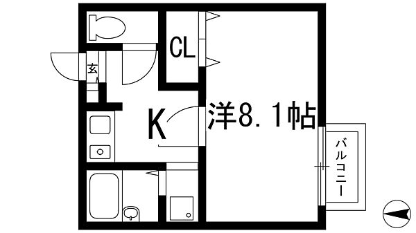 ブリリアントエトワール宝塚 ｜兵庫県宝塚市川面4丁目(賃貸アパート1K・1階・24.84㎡)の写真 その2