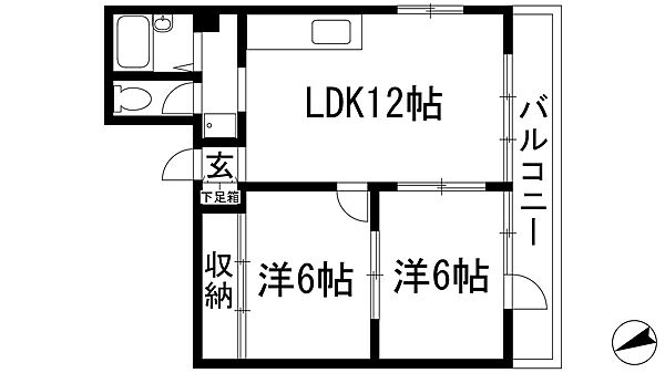 メゾン宝塚南口 ｜兵庫県宝塚市武庫川町(賃貸マンション2LDK・4階・48.06㎡)の写真 その2