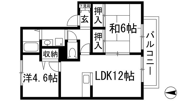 グランメール1 ｜兵庫県西宮市上ケ原三番町(賃貸アパート2LDK・2階・52.50㎡)の写真 その2