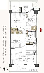 ネオハイツ船橋薬円台公園 3LDKの間取図画像