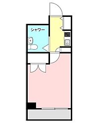 フレクション海老名国分 3階部分 1Kの間取り