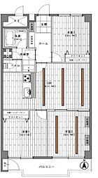東建座間ハイツ3号棟 3LDKの間取図画像