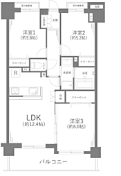 藤和シティホームズ大和パークサイドビュー 3LDKの間取図画像