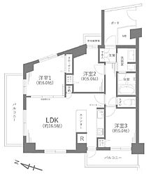 レーベンハイム多摩聖ヶ丘 3LDKの間取図画像