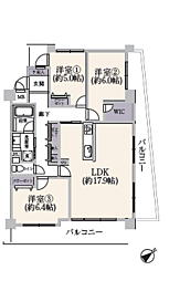 メディウス青葉台 3LDKの間取図画像