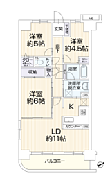 モア・ステージ相模原・富士見 3LDKの間取図画像