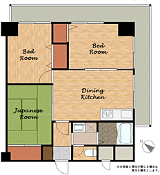 ダイアパレス鶴見第2 3DKの間取図画像