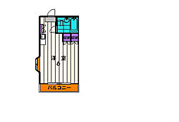 サウスヒルズ岡上A棟 3階ワンルームの間取り