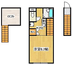 ヴィラ・メゾン鶴川 1Kの間取図画像