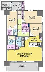 レーベン松山一番町THETOWER 3SLDKの間取図画像
